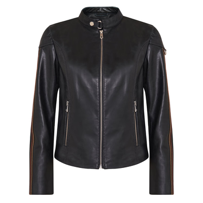 Ilaria Lacivert Kadın Deri Ceket