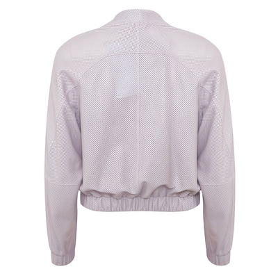 Iniga Light Rose Kadın Perforeli Deri Bomber Ceket