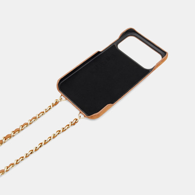 iPhone 17 Pro Max Turuncu Çıkarılabilir Askılı Süet Deri Telefon Kılıfı