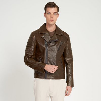 Italo Erkek Deri Biker Mont