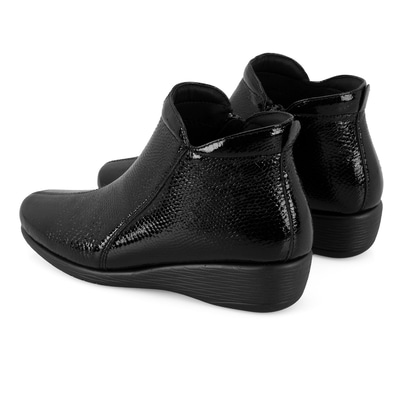 Jailyn Siyah Kadın DesaComfort Fermuarlı Deri Bot