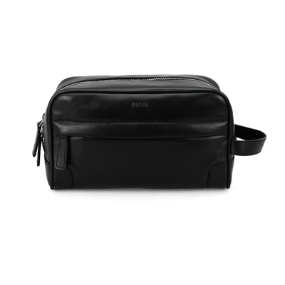 Jonatan Siyah Erkek Deri Kozmetik El Çantası