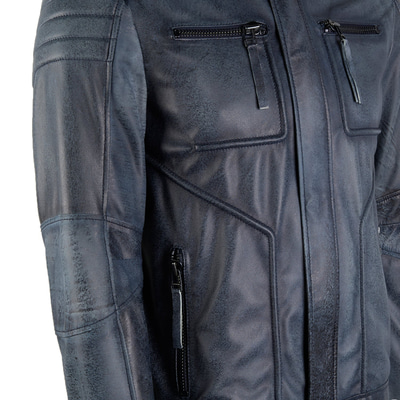 K-9061 ERKEK DERİ MONT, MAVİ, S