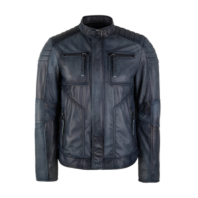 K-9061 ERKEK DERİ MONT, MAVİ, S