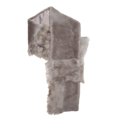 K11392 KADIN KÜRK ŞAL YAK, LUNAR ROCK, S