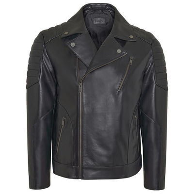 K12779 ERKEK DERİ CEKET, SIYAH, XS