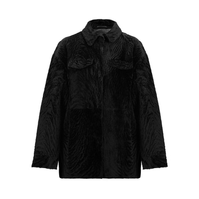 K13763 KADIN KÜRK MONT, SIYAH, S