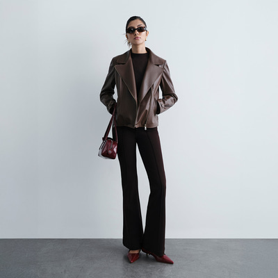 K14067 KADIN DERİ CEKET