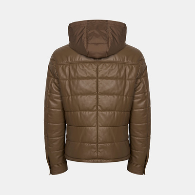 K15003 ERKEK KAPÜŞONLU DERİ MONT