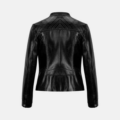 K15005 KADIN DERİ CEKET-E