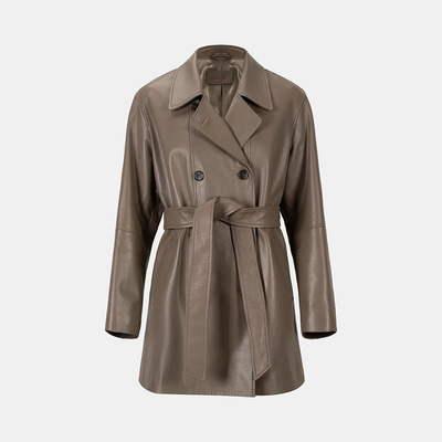 K15069 KADIN DERİ TRENÇKOT