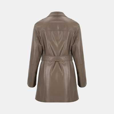 K15069 KADIN DERİ TRENÇKOT