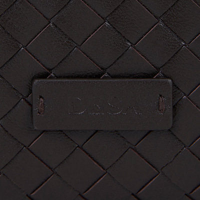 Kadın Acı Kahve El Örgüsü Deri Clutch