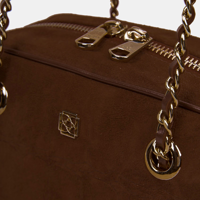 Kadın Acı Kahve Zincir Askılı Süet Deri Omuz Çantası