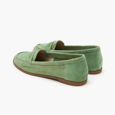Kadın Açık Yeşil Süet Deri Loafer