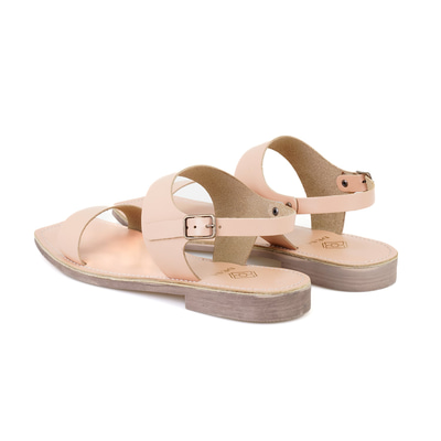 Kadın Bej Ayarlanabilir Tokalı Deri Sandalet