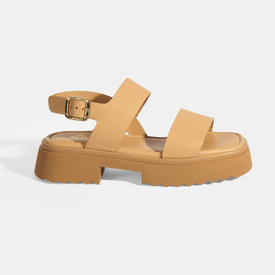 Kadın Bej Deri Sandalet