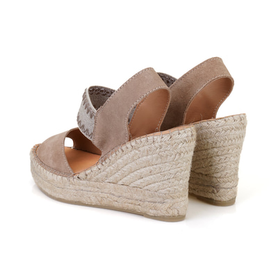 Kadın Bej Dolgu Topuklu Espadril Sandalet