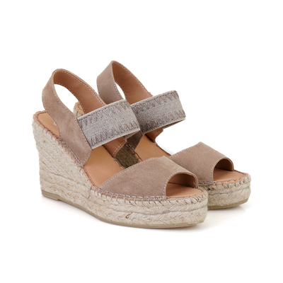 Kadın Bej Dolgu Topuklu Espadril Sandalet