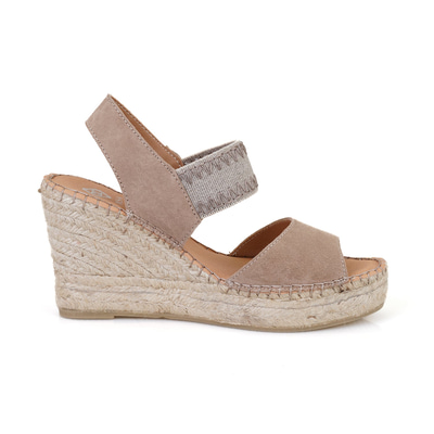 Kadın Bej Dolgu Topuklu Espadril Sandalet