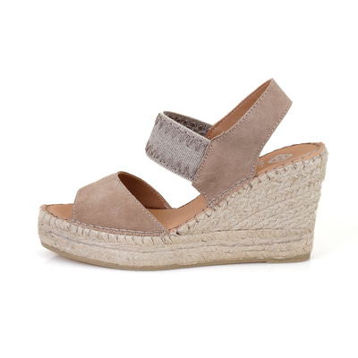 Kadın Bej Dolgu Topuklu Espadril Sandalet