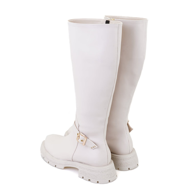 Kadın Bej Fermuarlı Çizme