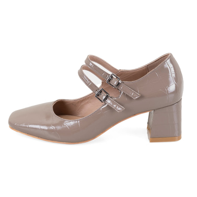Kadın Bej Mary Jane Deri Klasik Ayakkabı