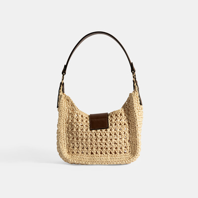 Kadın Bej Monogram Logolu Omuz Çantası 