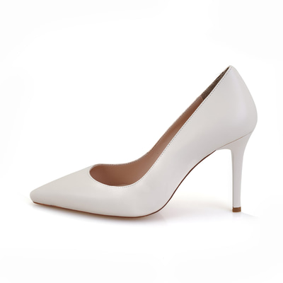 Kadın Bej Napa Deri Stiletto