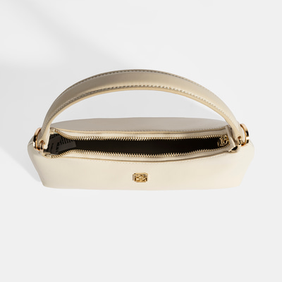 Kadın Bej Omuz Askılı Mini Deri El Çantası