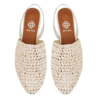 Kadın Bej Örgülü Terlik