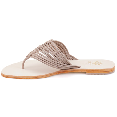 Kadın Bej Parmak Arası Deri Terlik