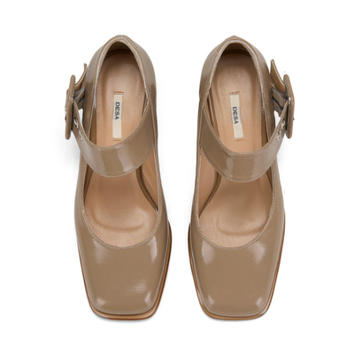 Kadın Bej Rugan Mary Jane Ayakkabı