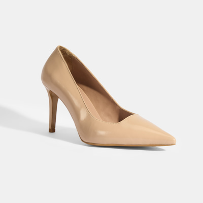 Kadın Bej Rugan Topuklu Ayakkabı