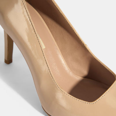 Kadın Bej Rugan Topuklu Ayakkabı