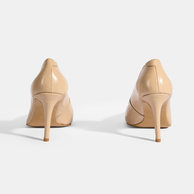 Kadın Bej Rugan Topuklu Ayakkabı