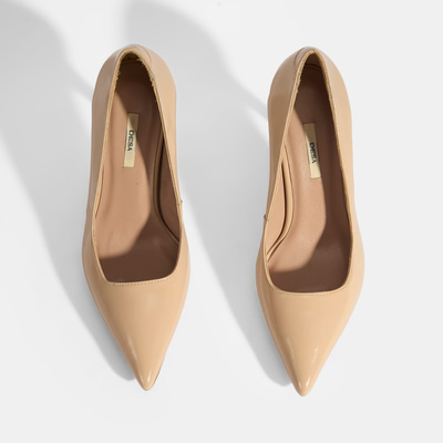 Kadın Bej Rugan Topuklu Ayakkabı