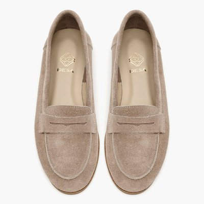 Kadın Bej Süet Deri Loafer