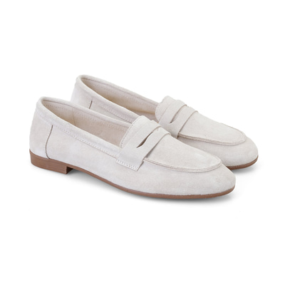 Kadın Bej Süet Deri Loafer