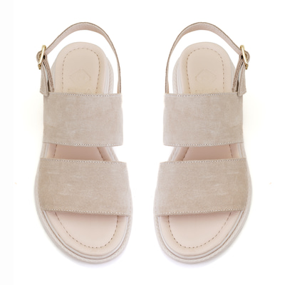 Kadın Bej Süet Deri Sandalet