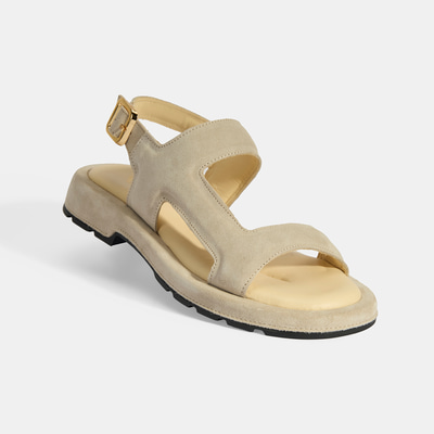 Kadın Bej Süet Tokalı Sandalet