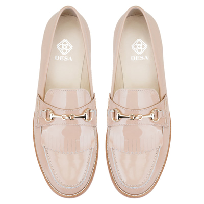 Kadın Bej Toka Aksesuarlı Deri Loafer