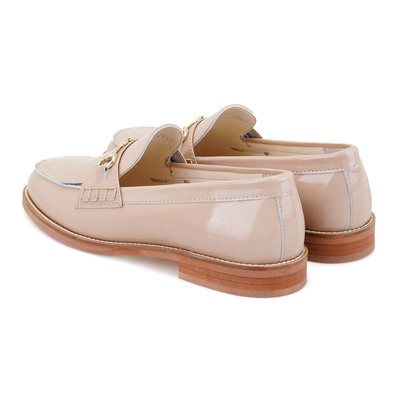 Kadın Bej Toka Aksesuarlı Deri Loafer