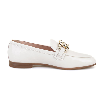 Kadın Bej Toka Aksesuarlı Deri Loafer