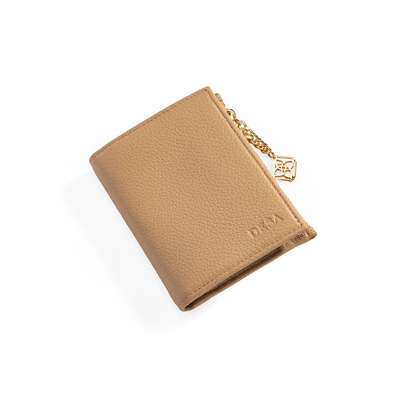 Kadın Bej Zincir Detaylı Deri Cüzdan