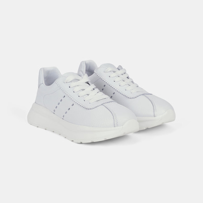 Kadın Beyaz Bağcıklı Kalın Tabanlı Deri Sneaker