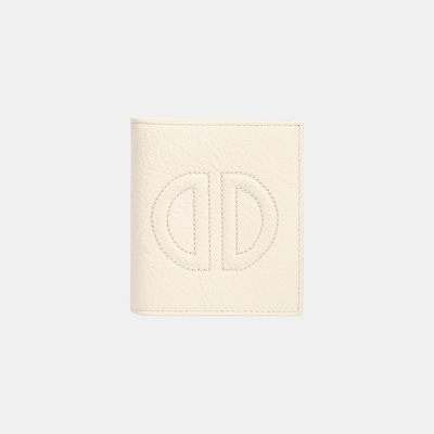 Kadın Beyaz D Logolu Deri Cüzdan