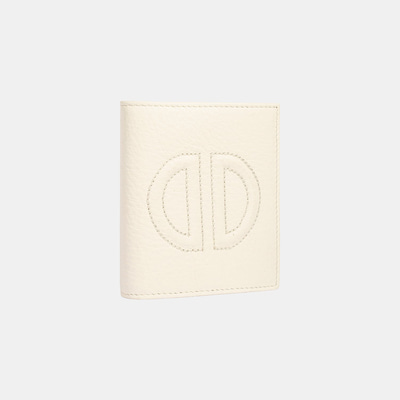 Kadın Beyaz D Logolu Deri Cüzdan