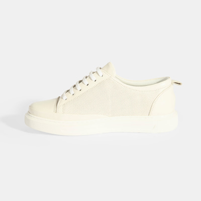 Kadın Beyaz Deri Bağcıklı Spor Ayakkabı