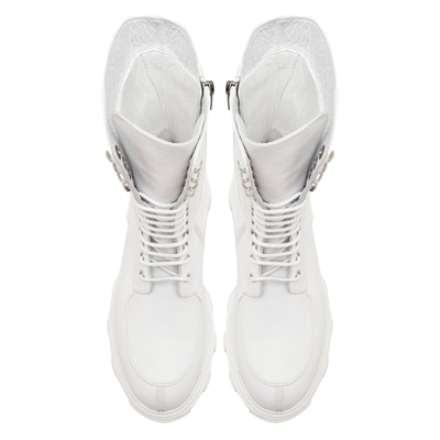 Kadın Beyaz Deri Bot